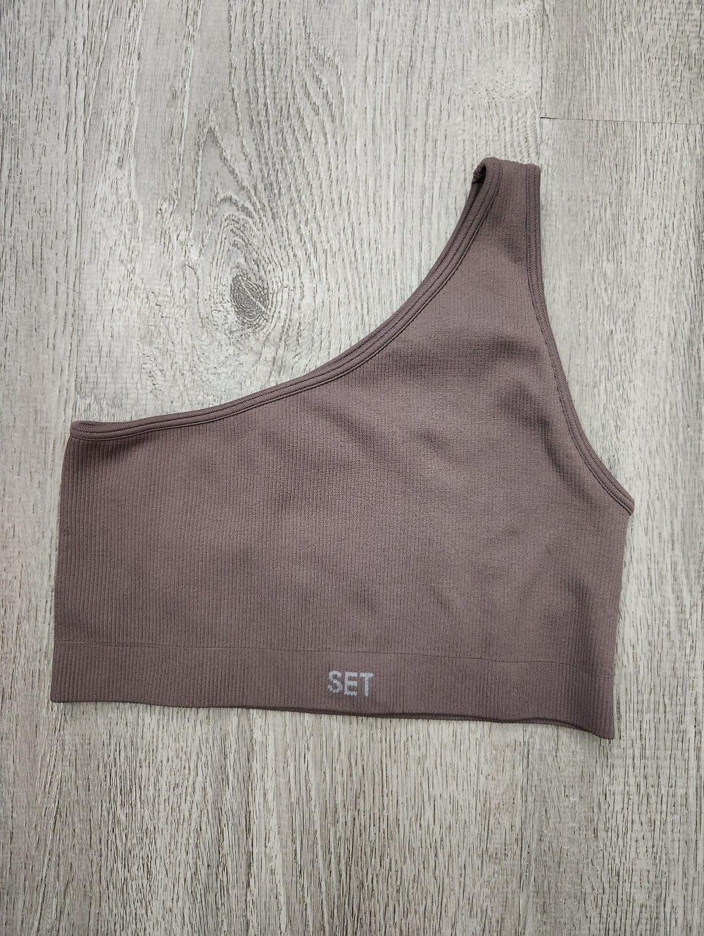 Set Active One Shoulder Ribbed Sports Bra Small - Picture 2 of 4